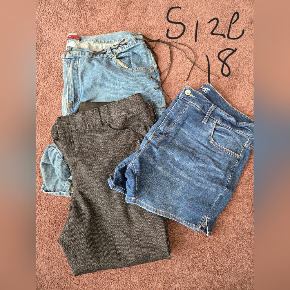 Denim Shorts and Brown Pants  Bundle